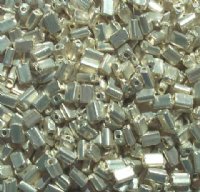 50g 5x4x2mm Metallic Silver Tile Beads